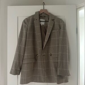 Madewell oversized boyfriend plaid blazer size xs